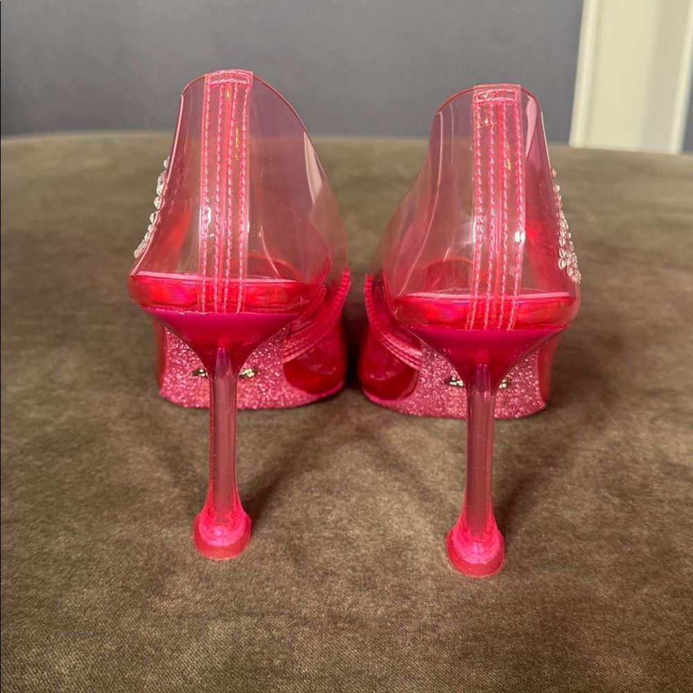 Barbie x ALDO Barbiestessy Collection Pink Translucent Pointed Toe Pumps 8.5 NEW - Picture 5 of 11